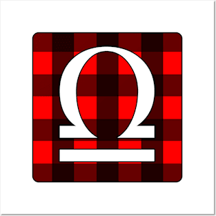 Libra Zodiac Horoscope Buffalo Plaid Square Monogram Posters and Art